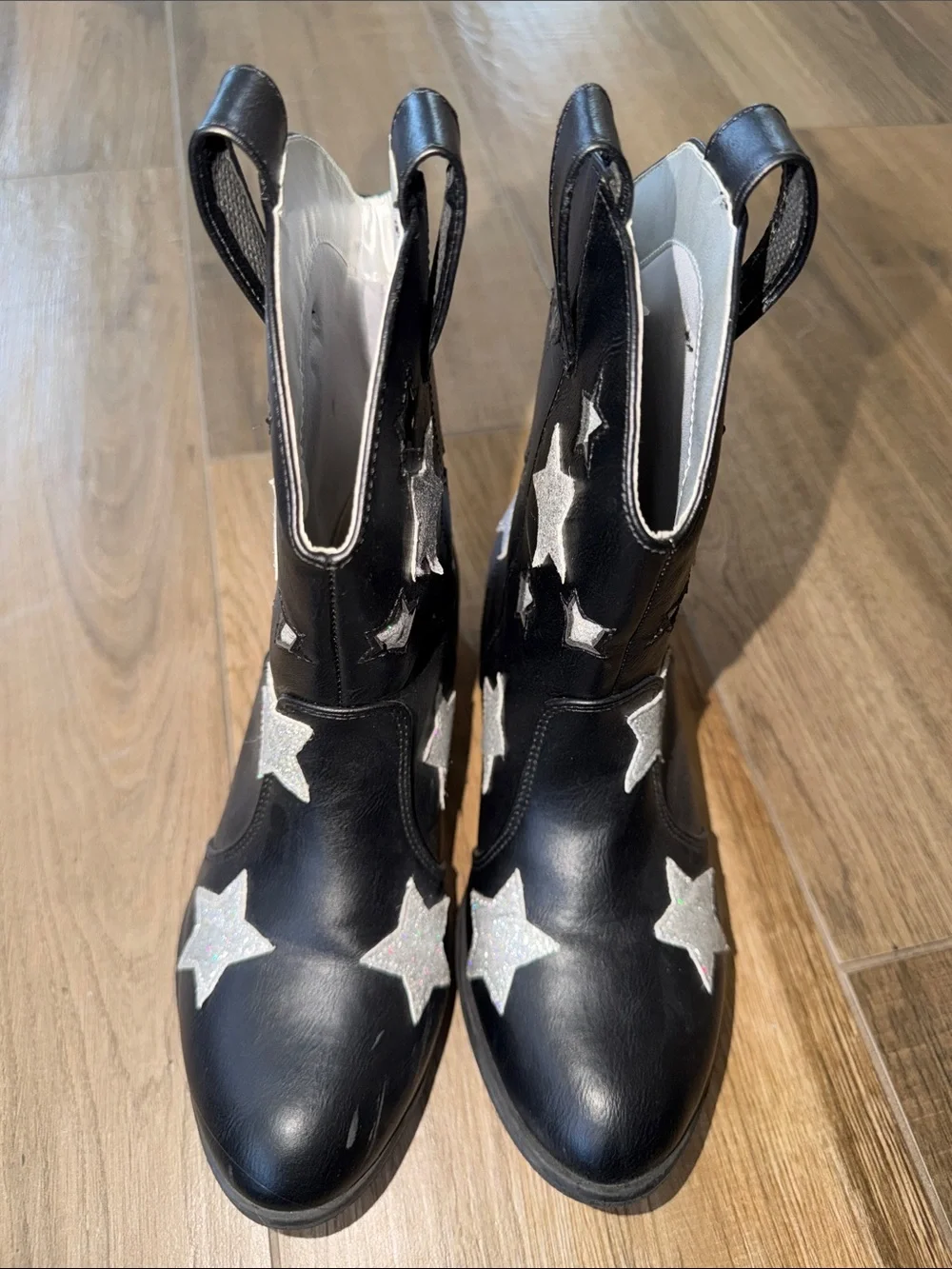 Kids Black Star Western Boots sz 4